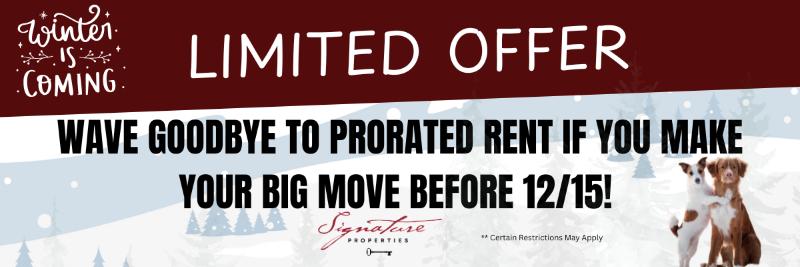 wave goodbye to prorated rent if you make your big move before 12/15