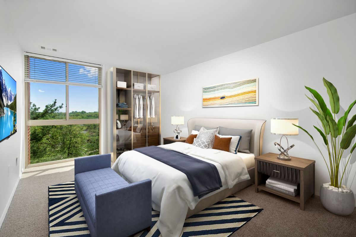 Staged bedroom