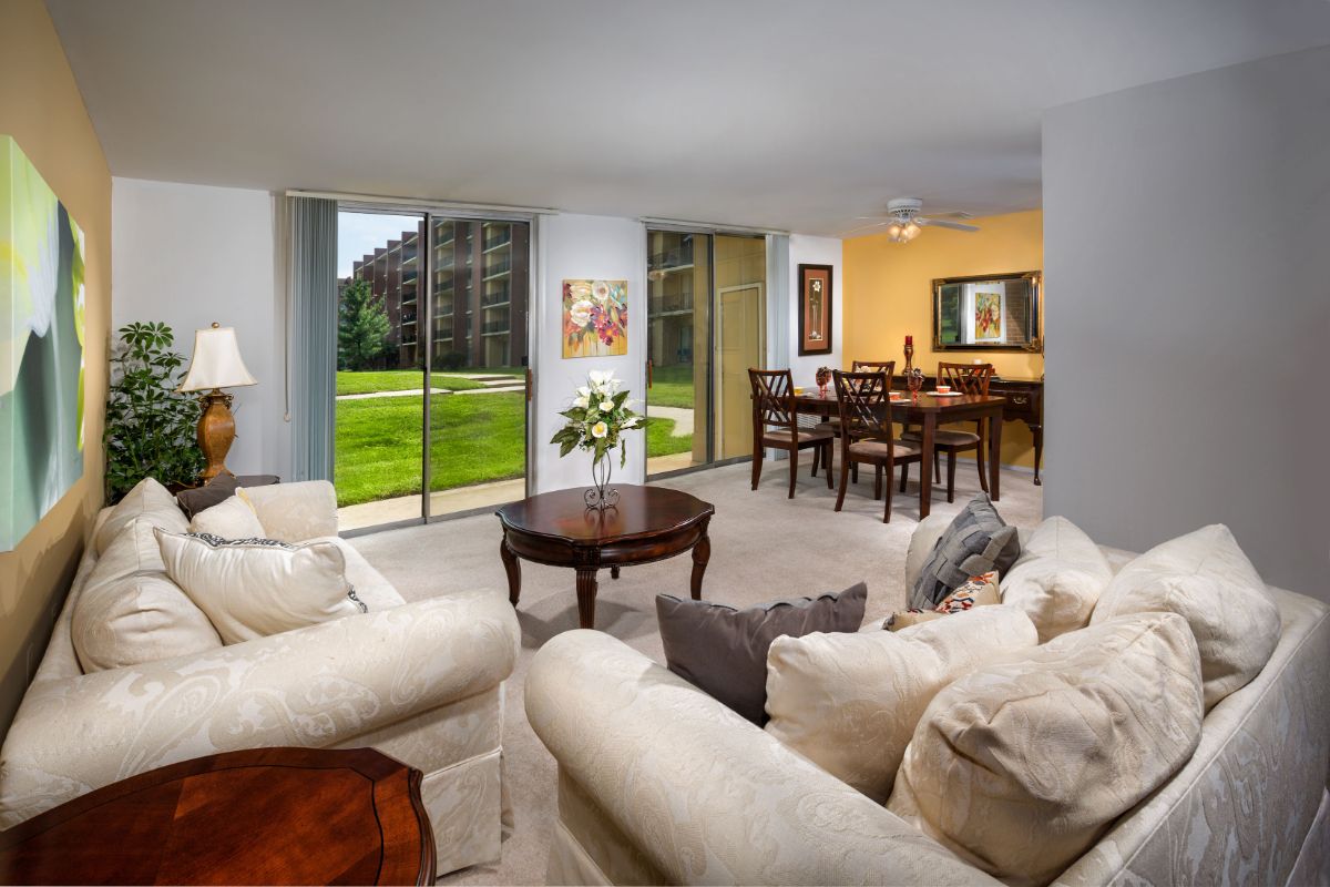 staged apartment living space